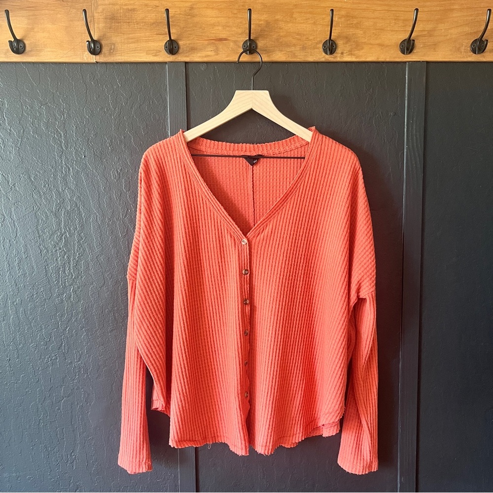Urban Outfitters Out From Under Oversized Button Front Thermal Top
